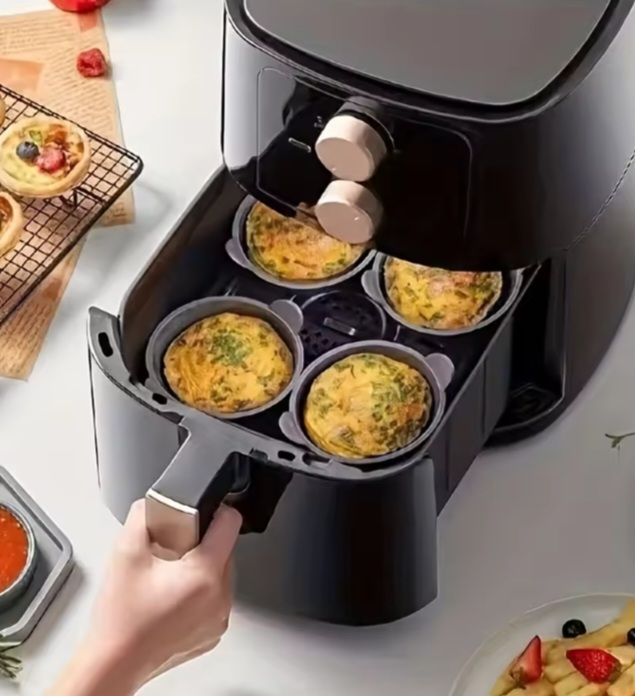 قطعة مقلاة الهواء سيليكون البيض الصياد أكواب سيليكون قالب طباخ البيض